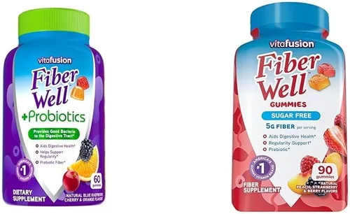 Vista 15 de Vitafusion Fiber Well - Gomitas probióticas 0.11 onzas de fibra 60 vitaminas gomosas para adultos para mujeres y hombres Plus prebióticos
