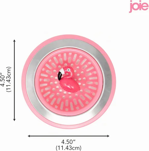 Vista 5 de Joie Flamingo - Cesta coladora para fregadero de cocina, se adapta a todos los fregaderos estándar, acero inoxidable, bonita cubierta de drenaje