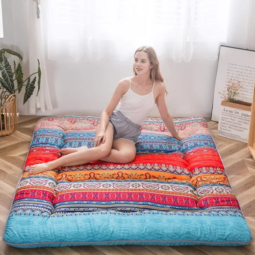 Vista 24 de MAXYOYO Colchón Japonés de Suelo Futón Colchón, Tapete de Tatami Engrosado de 4", Almohadilla para Dormir Plegable Enrollable para Niños y Niñas
