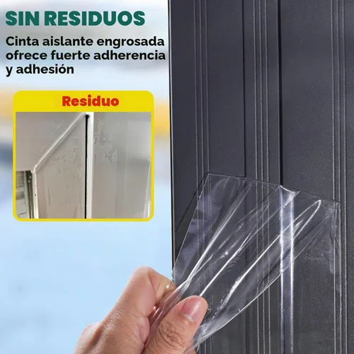 Vista 6 de Cinta de sellado de ventana y CA para aislamiento de tiro de marco, 20 mil, 2 pulgadas x 33 pies Transparente y grueso
