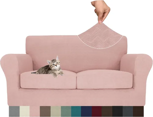 Vista 95 de MAXIJIN 2 piezas de fundas para silla con brazos, funda para silla de sofá para sala de estar, funda elástica para perros para una silla con 1 cojín