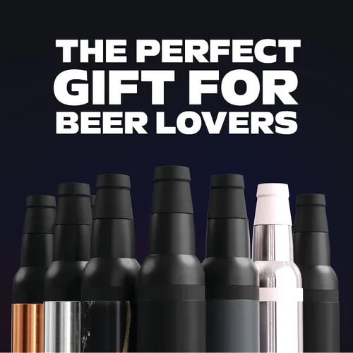 Vista 7 de Asobu Frosty Beer Holder, enfriador de latas y botellas de cerveza de acero inoxidable de doble pared con aislamiento al vacío y destapador
