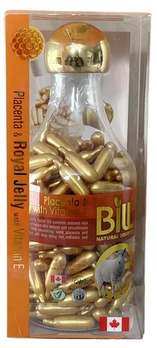 Vista 8 de Placenta de cordero y aloe vera con aceite facial de vitamina E, 200 cápsulas de gel, Bill Natural Sources
