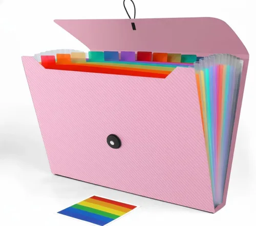 Vista 11 de Organizador de archivos de acordeón, carpeta de archivos expandible para clasificar documentos y papeles, organizador de almacenamiento de archivos
