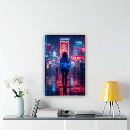 Vista 6 de Arte de pared de subcultura de niña neón – Póster estético de Cyberpunk Y2K – Lienzo retro futurista de moda callejera impresión lienzo póster arte