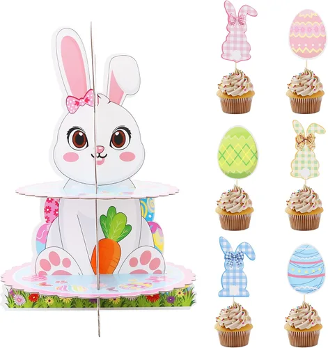 Vista 10 de BEISHIDA Soporte para cupcakes de dinosaurio de 3 niveles, decoración de fiesta, temática de dinosaurio, soporte para cupcakes, 12 piezas
