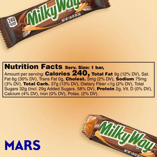 Vista 2 de Chocolatinas Milky Way de chocolate con leche en paquete a granel, tamaño completo, 1.84 oz (paquete de 36)
