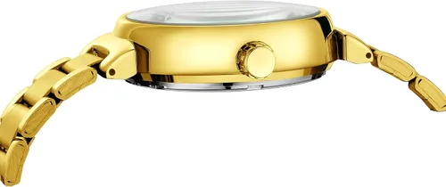 Vista 6 de Reloj esqueleto de pulsera automático estilo steampunk, manecillas luminosas de tono dorado, correa de cuero, 40mm, Negro dorado
