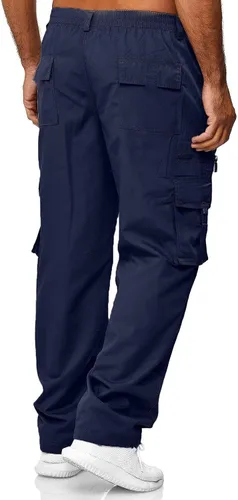 Vista 2 de GDJGTA Pantalones cargo para hombre, pantalones de secado rápido, pantalones de yoga ligeros para playa, para ejercicio, fitness, overol, pantalones