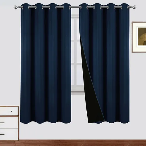 Vista 43 de LEMOMO Cortinas 100% opacas de 38 x 54 pulgadas, 2 paneles de oscurecimiento con aislamiento térmico para dormitorio