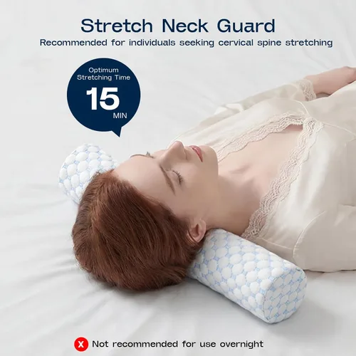 Vista 3 de Almohada Cervical de Rollo, Almohadas de Soporte Cervical de Espuma Viscoelástica, Almohadas de Cuello Redondas, Almohadas Cilíndricas de Refuerzo