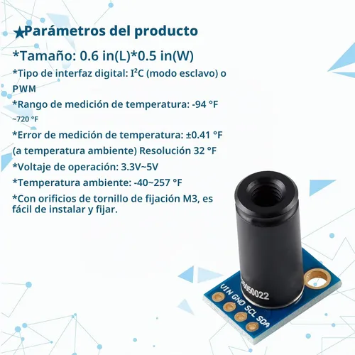Vista 2 de MLX90614ESF-DCI Módulo de sensor de temperatura infrarrojo sin contacto Módulo de sensor de temperatura infrarroja de alta precisión Módulo