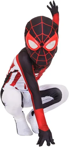 Vista 5 de Disfraz de superhéroe para niños, disfraz de Halloween, unisex, de elastano