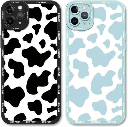 Vista 21 de Paquete de 2 bonitas fundas de teléfono para Apple iPhone 7/8 de 4.7 pulgadas, funda de silicona delgada y suave con estampado de vaca para mujer, a