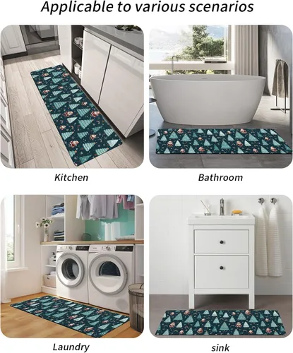 Vista 5 de Tapete de baño de Navidad para bañera, antideslizante, de secado rápido y absorbente, tierra de diatomeas, fregadero, dormitorio, cocina, tapete