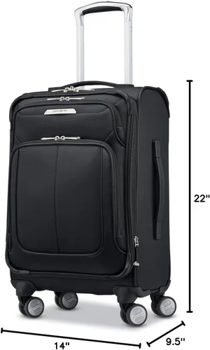Vista 9 de Samsonite Solyte DLX Softside - Equipaje extensible con ruedas giratorias, Negro (Midnight black)), 123567-1548