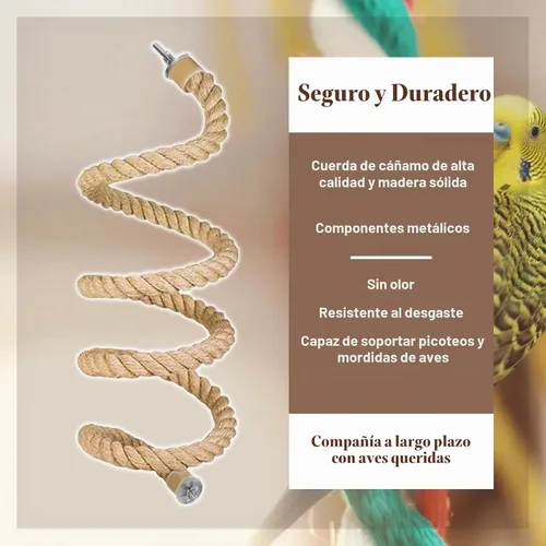 Vista 4 de 3 piezas de cuerda de pájaro para loros, jaula de pájaros, cuerda