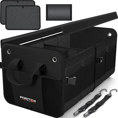 Vista 18 de FORTEM Organizador de maletero con enfriador para SUV, organizador y almacenamiento de automóvil, multicompartimento plegable, regalo de Navidad