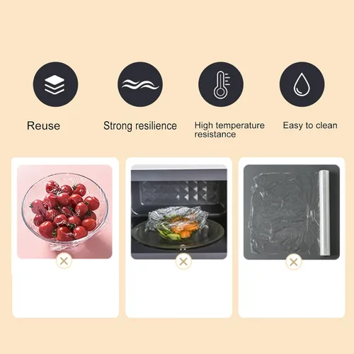 Vista 4 de Reusable Silicone Lids Heat Microwave Safe Silicone Covers for Bowls Plates Dishes 23cm 4Pcs Kitchen Essentials