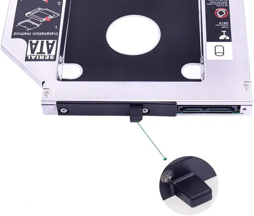 Vista 6 de 0.500 in Universal SATA 2nd HDD/SSD Caddy para Lenovo ThinkPad T420, T430, T510, T520, T530, W510, W520, W530 – Reemplaza tu bahía óptica de CD/DVD