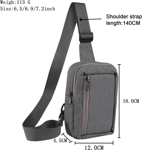 Vista 2 de MDJYMYZ Bolso bandolera bandolera, bolsa de hombro para teléfono celular, mochila para hombre y mujer, bolsa de pecho, cartera para teléfono