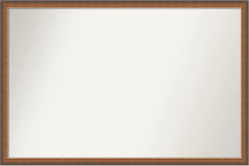 Vista 67 de Amanti Art Espejo de baño de bronce para sobre fregadero, 29 x 19 pulgadas, espejo rectangular de bronce antiguo, marco de madera tradicional