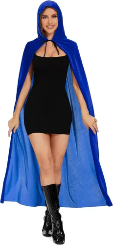 Vista 10 de Capa de Raven para mujer, capa con capucha para mujer, capa roja de Caperuca, capa morada con capucha, capa de cosplay de cuervo, capa morada