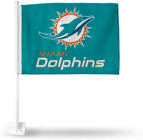 Vista 10 de Rico Industries NFL Double Sided Car Flag - 16" x 19" - Strong Pole That Hooks onto Car/Truck/Automobile