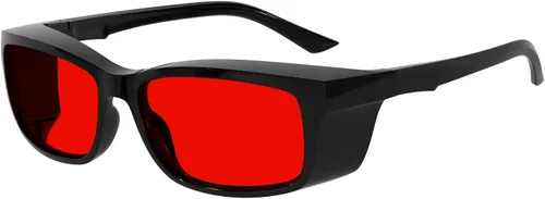 Vista 45 de Eyekepper 100% Gafas Anti-Luz Azul Fitover para Usar Sobre Gafas de Computadora con Lente Ámbar