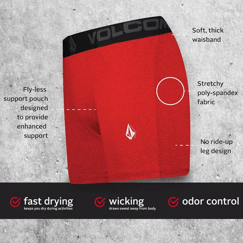 Vista 5 de Volcom Calzoncillos tipo bóxer para hombre, paquete de 3 calzoncillos de poliéster y elastano