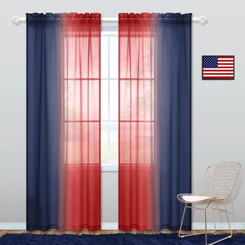 Vista 17 de KOUFALL - Cortinas cortas transparentes de 45 pulgadas de largo para decoración de baño, juego de 2 paneles con bolsillo para barra, cortinas