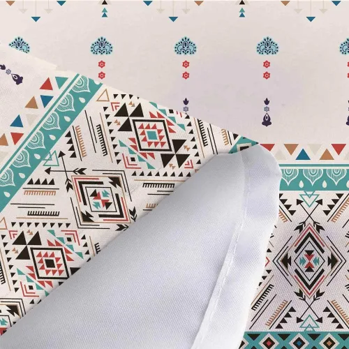 Vista 7 de Cortina de ducha estilo bohemio occidental para baño, patrón azteca del suroeste nativo americano, tribal navajo, bohemio, juego de cortinas