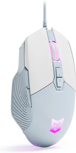 Vista 9 de Ratón ergonómico para juegos con cable, sensor óptico de 7200 DPI ajustable, USB C, ratones para juegos retroiluminados LED RGB con 7 botones