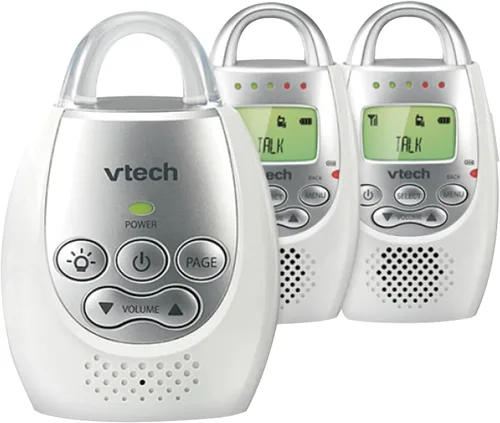 Vista 15 de Monitor para bebés de audio digital VTech Communications Safe and Sound, Monitor con una unidad para padres, Blanco/Plateado