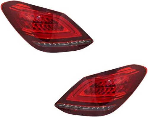 Vista 7 de KarParts360 Conjunto de luz trasera para Mercedes-Benz C300/C43 AMG 2019 2020 2021 lado del conductor Lente transparente y roja LED Reemplazo