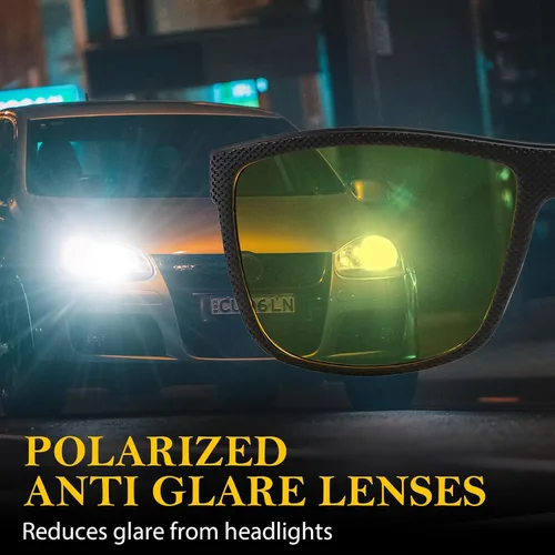 Vista 4 de FIMILU Paquete de 2 lentes de conducción nocturna para hombres, visión nocturna polarizada que reduce el deslumbramiento y mejora las habilidades