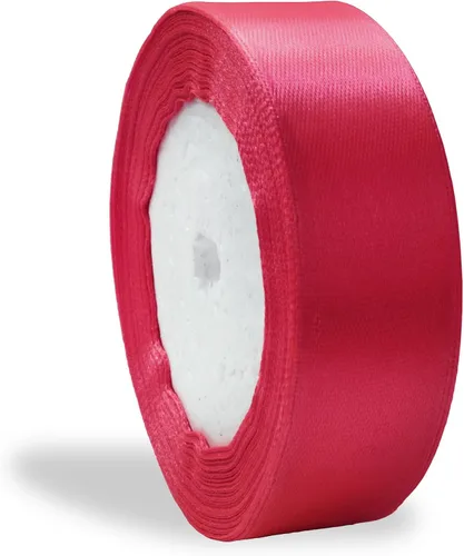 Vista 8 de Cinta de satén de 1 pulgada de color rosa bailarina de doble cara, 25 yardas, rollo de cinta sólida de satén para boda, día de San Valentín