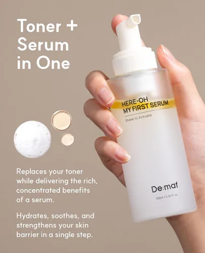 Vista 4 de Here-Oh My First - Suero hidratante con ácido hialurónico Suero facial para piel radiante y reparación de la barrera cutánea Suero coreano