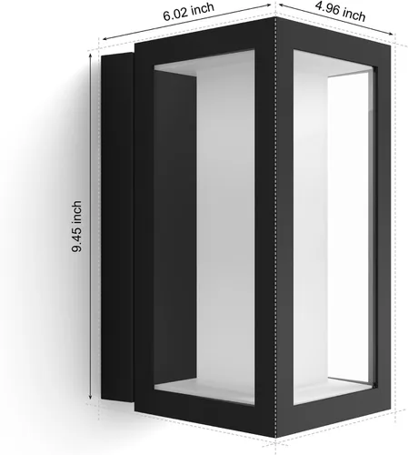 Vista 7 de Philips Hue Impress - Lámpara de pared para exteriores (cableada), (6.1 x 9.4 pulgadas), luz blanca y de color, control de voz, requiere puente