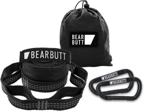 Vista 10 de Bear Butt Kodiak - Correas de hamaca para árboles, 20 pies de largo, 40 bucles combinados, soporta 1000 libras, accesorios de campamento