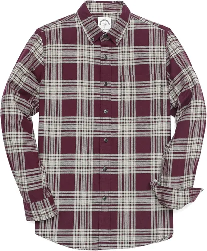 Vista 49 de Dubinik® Camisa de franela, para hombre, de manga larga, a cuadros, suave, 100% algodón, informal, con botones, ajuste regular Gris Negro