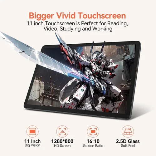 Vista 4 de Tableta Android 15 de 11 pulgadas con procesador Octa Core 16 GB RAM 128 GB ROM 1TB Expandir tableta con batería de 7000 mAh, cámara de 21 MP