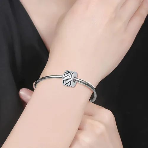 Vista 4 de Clip de flor celta irlandesa Kont espaciadores tapón encanto para pulsera Pandora