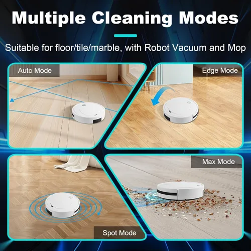 Vista 7 de Robot aspirador, robot aspirador, fregona avanzada para evitar obstáculos, aspiradora robótica, aspiradora robótica delgada, diseño ideal para pelo