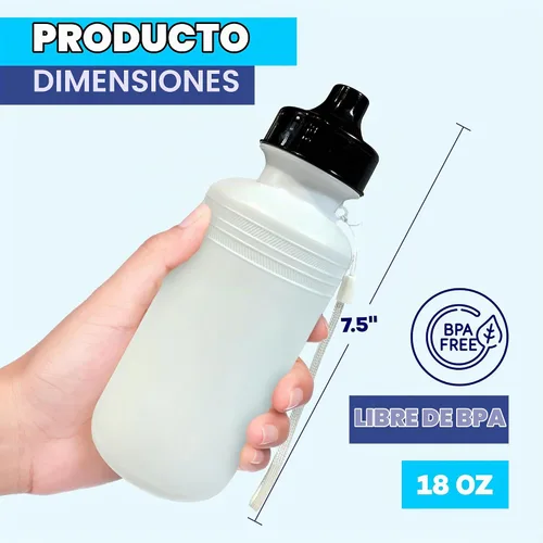 Vista 2 de 4E's Novelty Botellas de agua deportivas a granel (paquete de 12) de 18 onzas, botella de agua de plástico reutilizable para niños, sin BPA, regalos