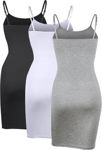 Vista 6 de Conjunto Willbond de vestido sin mangas largo con tirantes delgados liso 3 unidades para mujer