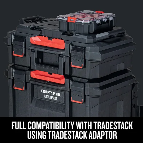 Vista 11 de CRAFTSMAN VERSASTACK Organizador de almacenamiento, organizador de piezas pequeñas, 8 compartimentos, tapa incluye pestillo seguro (CMST17827)