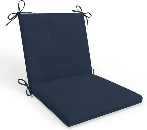 Vista 6 de Pillow Perfect 1 cojín sólido para asiento de silla con respaldo sólido para interior/exterior con lazos, esquinas redondeadas, asiento profundo