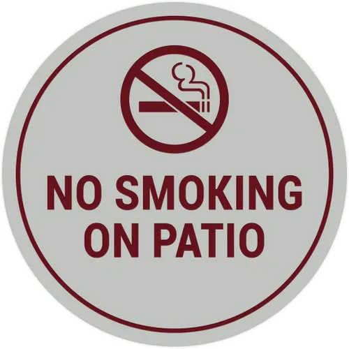 Vista 22 de Signs ByLITA Cartel de "No fumar en el patio" (Negro) - Pequeño