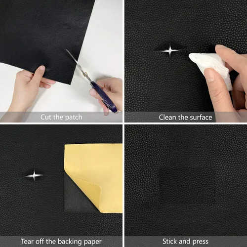 Vista 3 de NPBAG Kit de Parches de Reparación de Cuero 4 x 50 Pulgadas, Cinta de Cuero Autoadhesiva Pegatina de Vinilo para Tapicería para Sillones, Sofás